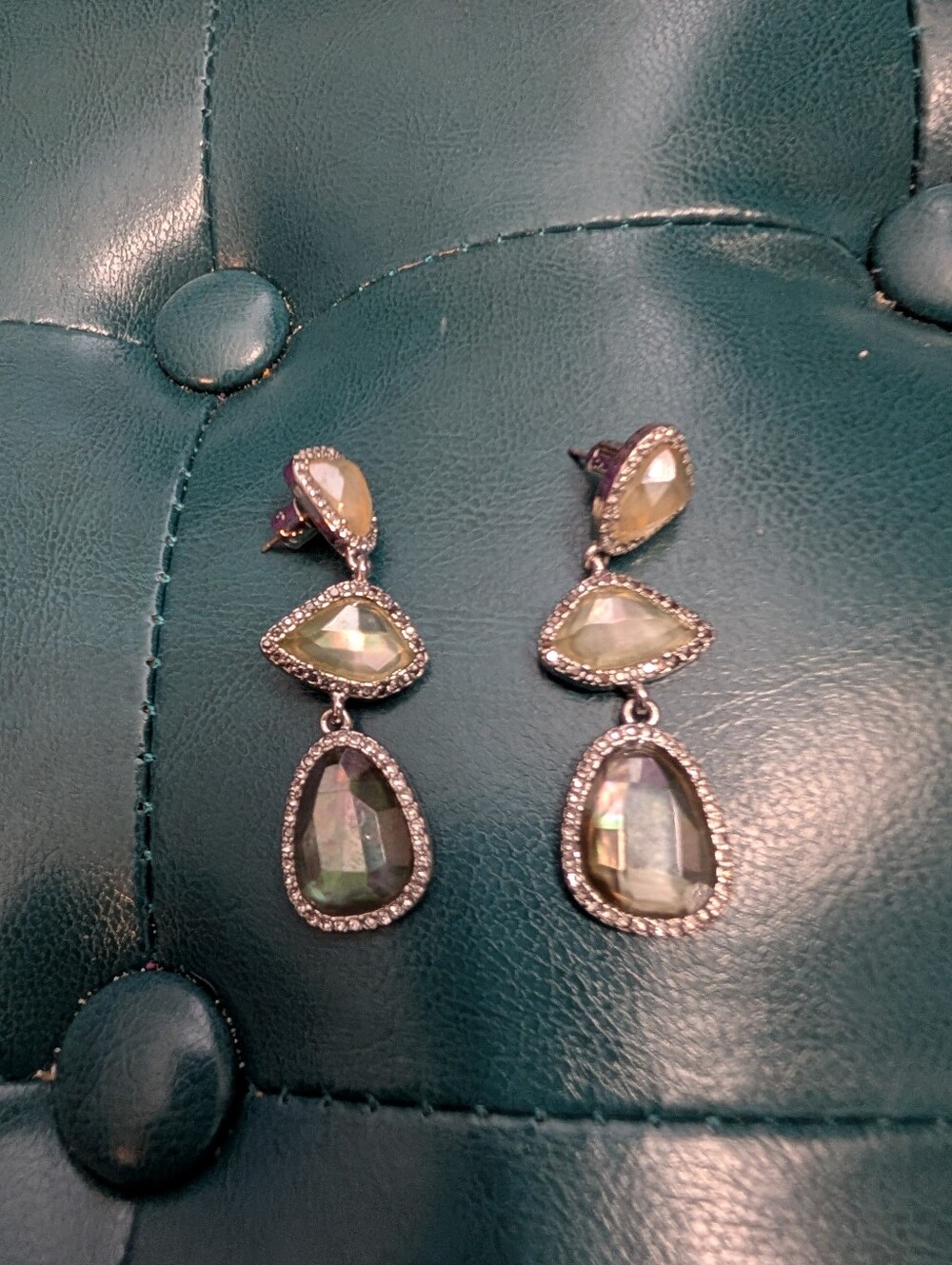 Chloe + Isabel Iridescent Teardrop Triple-Drop Earrings